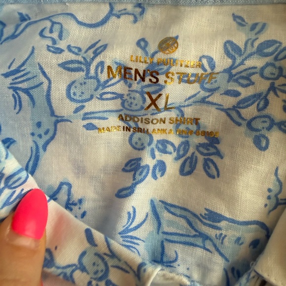 NWT Lilly Pulitzer Men’s Addison Shirt - Resort White - Picture 4 of 8